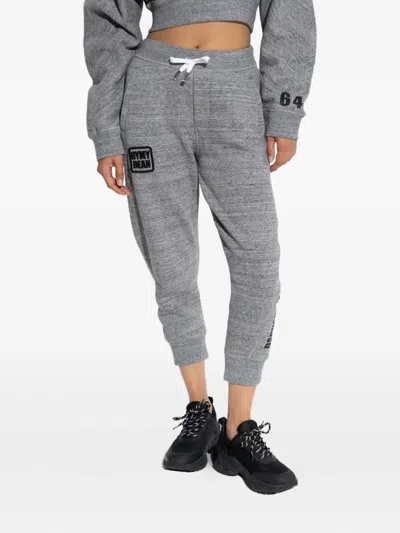 Dsquared2 Gym Dean Drawstring Logo Tack Pants In Gray