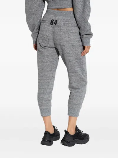 Dsquared2 Gym Dean Drawstring Logo Tack Pants In Gray
