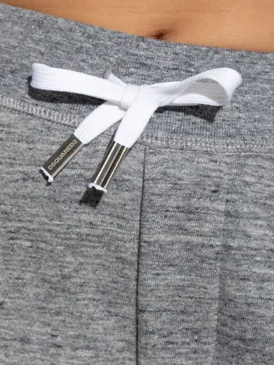 Dsquared2 Gym Dean Drawstring Logo Tack Pants In Gray