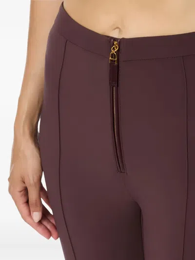 Elisabetta Franchi Flared Brown Trousers With High Waist In Purple