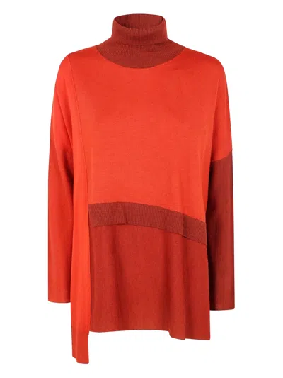 Pierantonio Gaspari Colour Block Roll-neck Knitwear In Orange