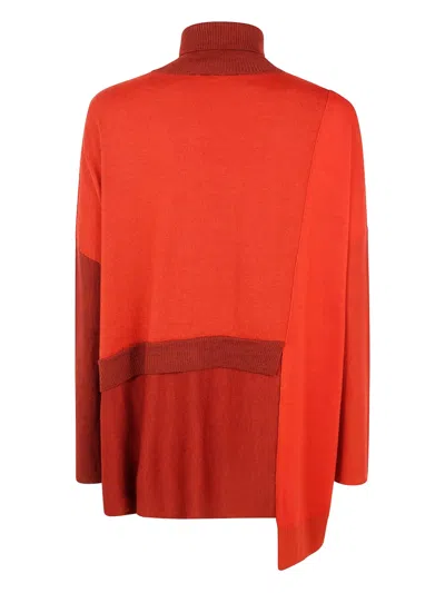Pierantonio Gaspari Colour Block Roll-neck Knitwear In Orange