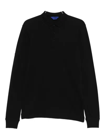 Superdry Long-sleeve Polo Shirt In Black
