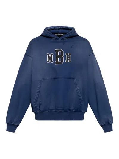 Misbhv Logo-embroidered Hoodie In Blue