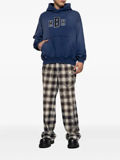 Misbhv Logo-embroidered Hoodie In Blue