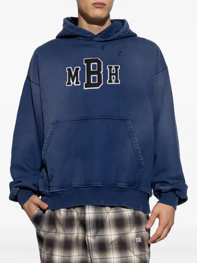 Misbhv Logo-embroidered Hoodie In Blue