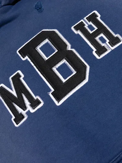 Misbhv Logo-embroidered Hoodie In Blue