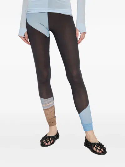 Issey Miyake Colourblock Printed Trousers In Black