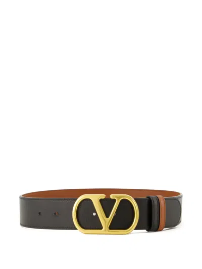 Valentino Vlogo Reversible Belt In Brown