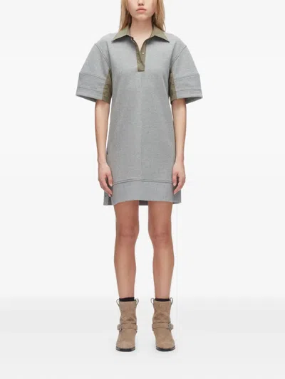 3.1 Phillip Lim Polo-collar Short-sleeve Mini Dress In Gray
