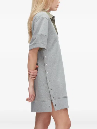 3.1 Phillip Lim Polo-collar Short-sleeve Mini Dress In Gray