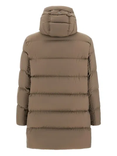 Herno Long Jacket In Arendelle And Monogram In Brown