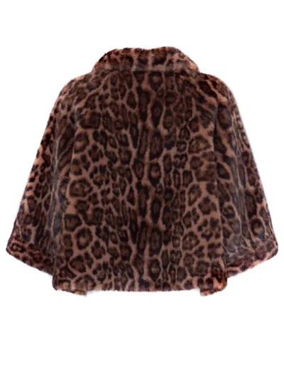 Lou Andrea Double-breasted Jacket In Animal Print