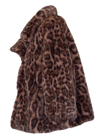 Lou Andrea Double-breasted Jacket In Animal Print