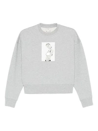 Calvin Klein Photographic-print Cotton Sweatshirt In Gray