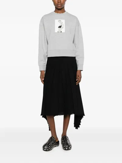 Calvin Klein Photographic-print Cotton Sweatshirt In Gray