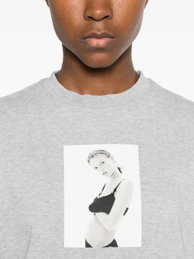 Calvin Klein Photographic-print Cotton Sweatshirt In Gray