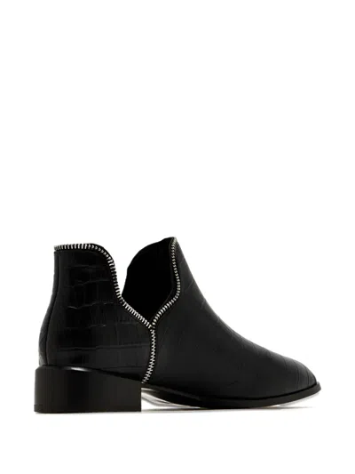 Senso Crocodile-effect Boots In Black