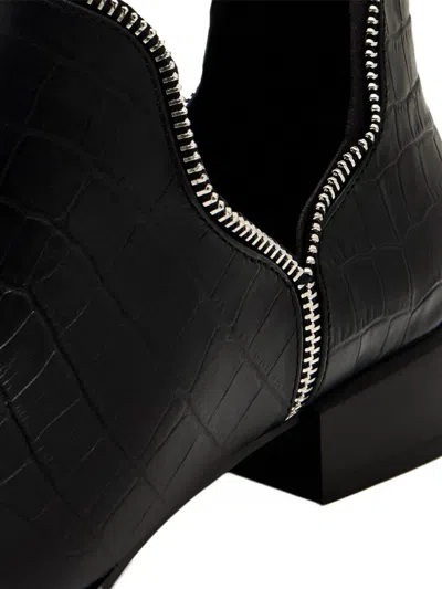 Senso Crocodile-effect Boots In Black