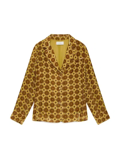 Maliparmi Patterned Collared Jacket In Yellow