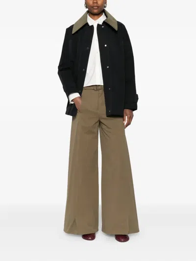 Uli Schneider Belted Wide-leg Trousers In Brown