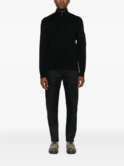 C.p. Company Knitwear Cardigan In Re Wool Clothing In Black