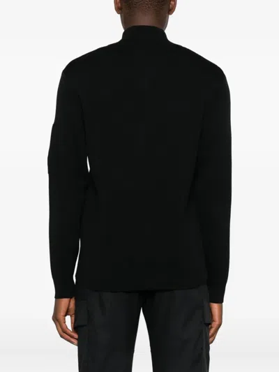 C.p. Company Knitwear Cardigan In Re Wool Clothing In Black