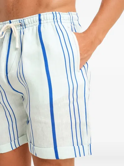 Peninsula Swimwear Striped Drawstring-waist Swim Shorts In Blue