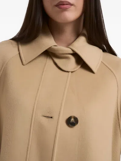 Weekend Max Mara Rufo Single-breasted Wool Coat In Brown