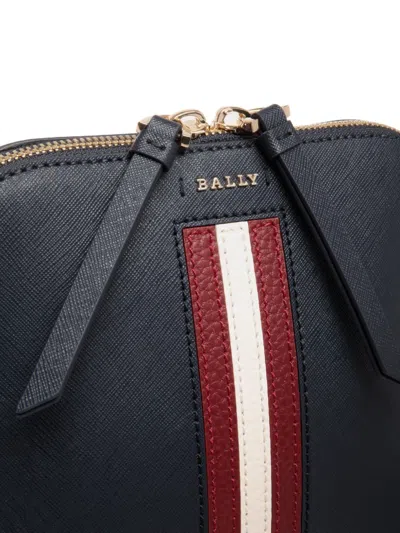 Bally Semele Leather Stripe-detail Shoulder Bag In Blue