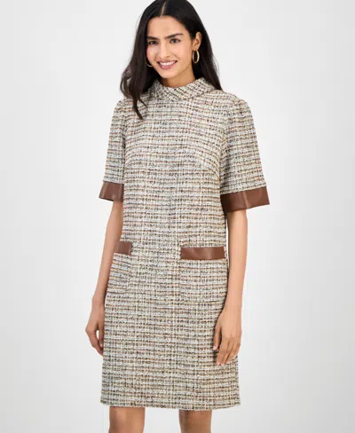 Julia Jordan Boucle Shift Dress In Multi