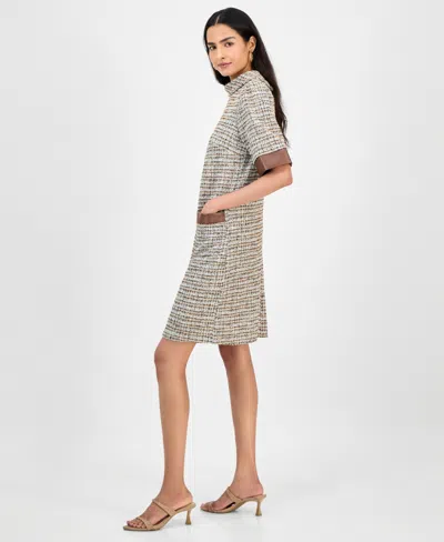 Julia Jordan Boucle Shift Dress In Multi