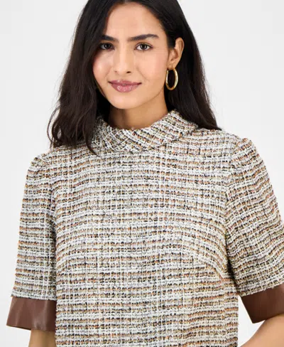 Julia Jordan Boucle Shift Dress In Multi