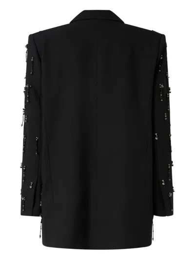 Pinko Blazer With Crystals And Pearls In Black