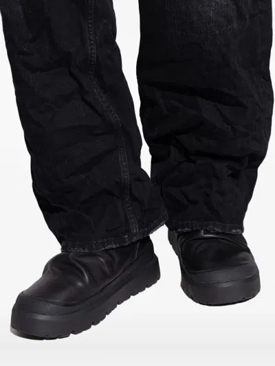 Ugg Heritage Utility Ankle Boots In Black Leather In Black