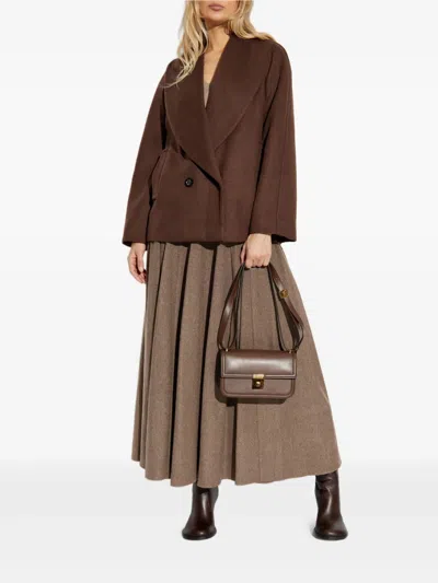 Max Mara Quatto Double-breasted Jacket In Brown