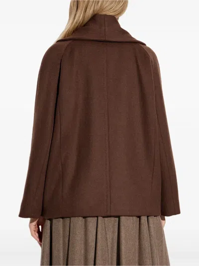 Max Mara Quatto Double-breasted Jacket In Brown