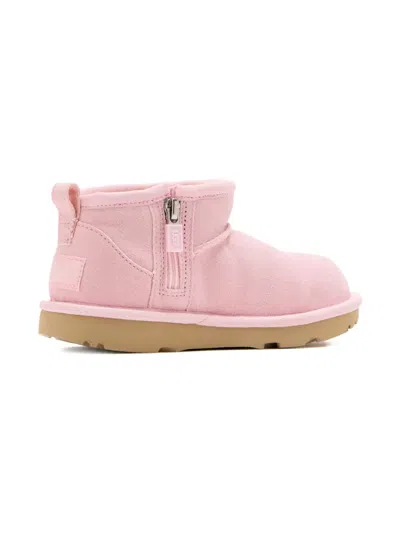 Ugg Zip Suede Boots In Pink