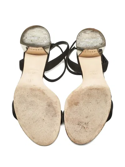 Pre-owned Casadei Vintage Leather Heeled Sandals In Black