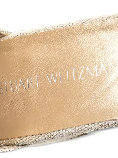 Pre-owned Stuart Weitzman 2024  Vaneli Chain-embellished Sandals In Neutral