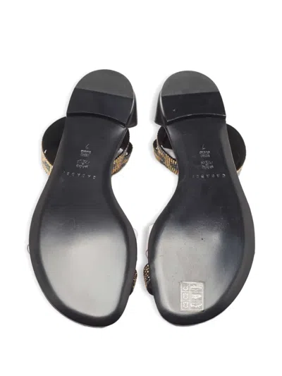 Pre-owned Casadei Vintage 2024 Crystal-embellishment Leather Sandals In Black