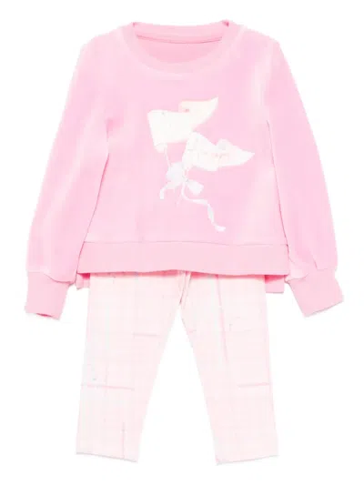 Lapin House Sequin-embellished Check Tracksuit Set In Pink