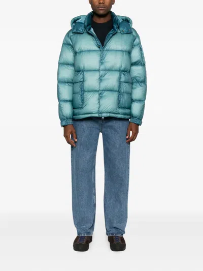 C.p. Company Hooded Padded Jacket In Blue