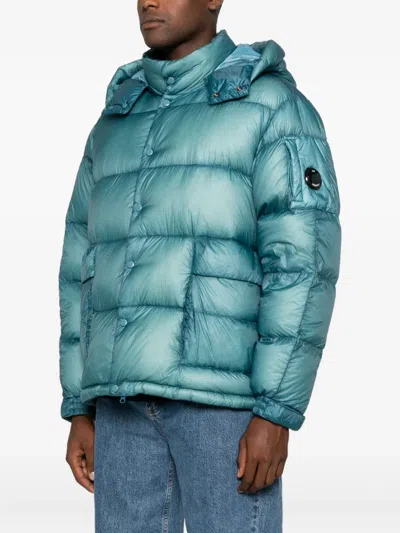 C.p. Company Hooded Padded Jacket In Blue