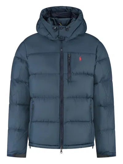 Polo Ralph Lauren Hooded Zip Coat In Blue