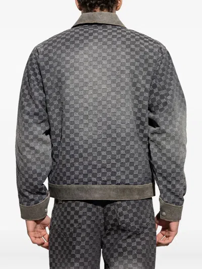 Misbhv Monogram-patterned Denim Jacket In Blue
