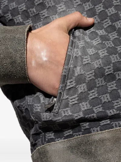 Misbhv Monogram-patterned Denim Jacket In Blue