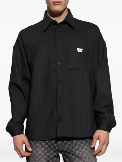 Misbhv Striped Long-sleeve Shirt In Black