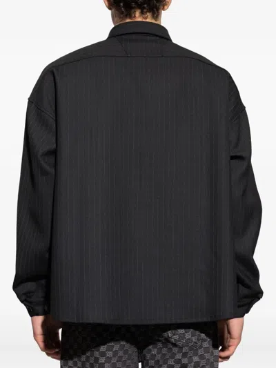 Misbhv Striped Long-sleeve Shirt In Black