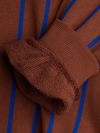 Mini Rodini Striped Embroidered Top In Brown